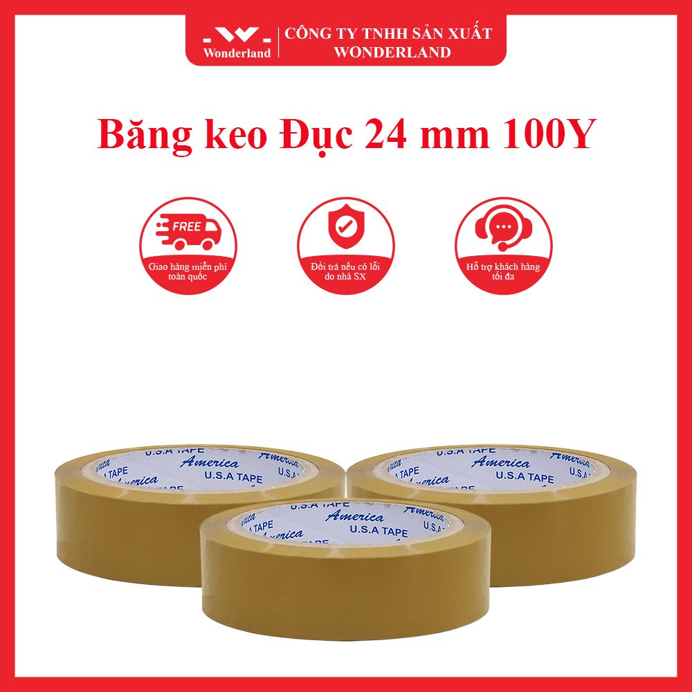 Băng keo Đục 24 mm 100Y chất lượng tại Wonderland