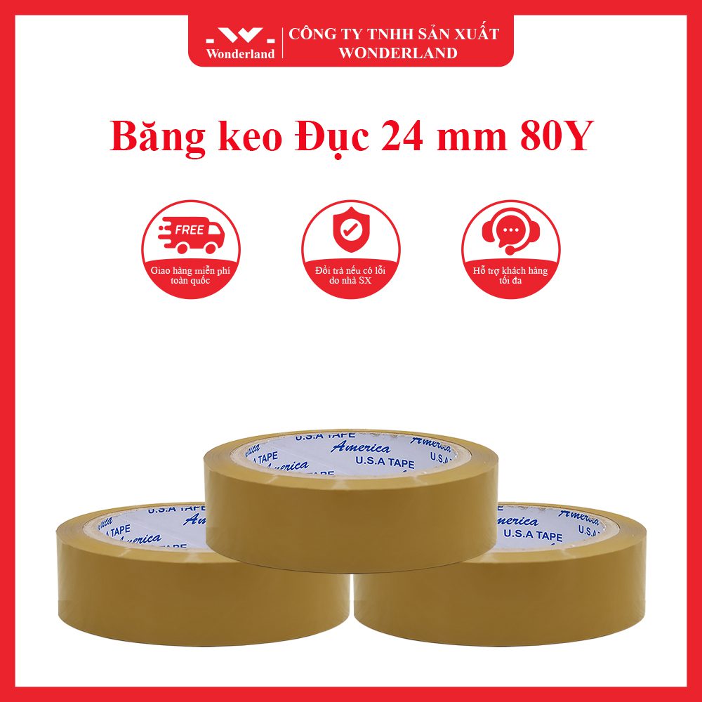 Băng keo đục 24mm 80y chất lượng tại Wonderland