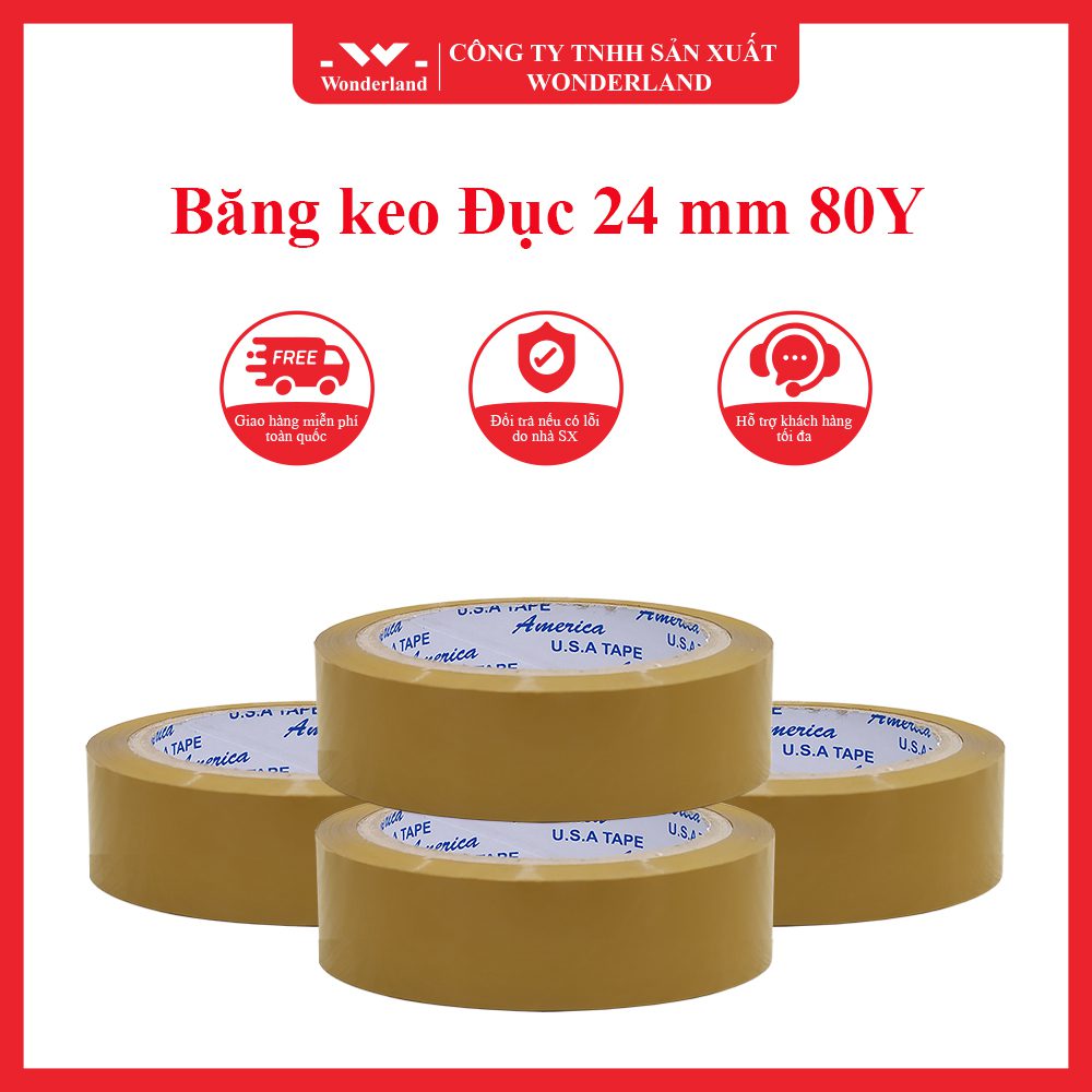 Băng keo đục 24mm 80y giá sỉ tốt nhất tại Wonderland