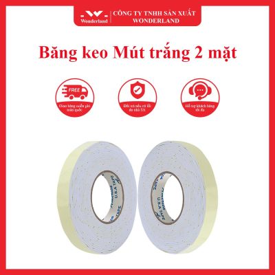 BĂNG KEO MÚT TRẮNG 2 MẶT WONDERLAND