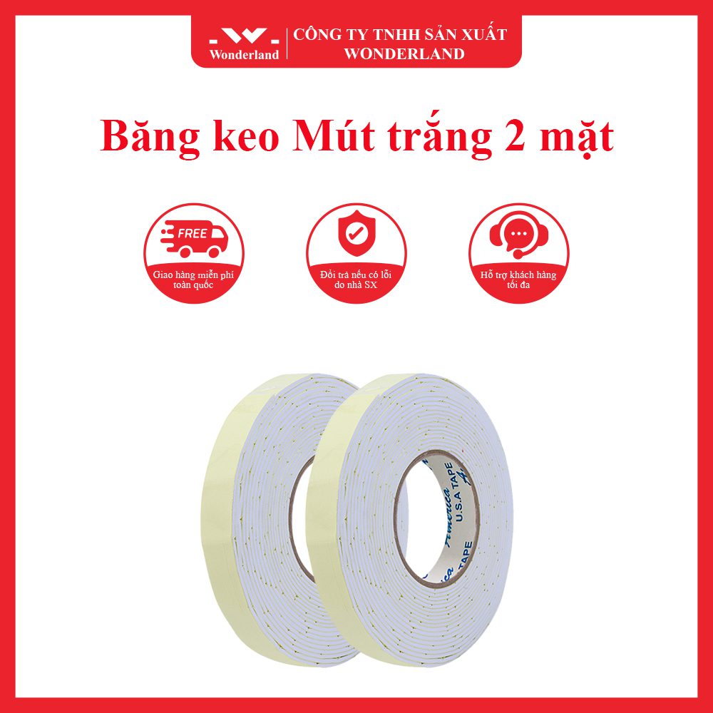 BĂNG KEO MÚT TRẮNG 2 MẶT CHẤT LƯỢNG TẠI WONDERLAND