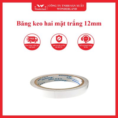 Băng keo hai mặt trắng 12mm wonderland