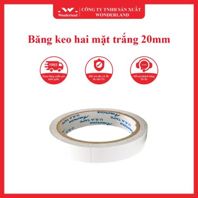 Băng keo hai mặt trắng 20mm wonderland