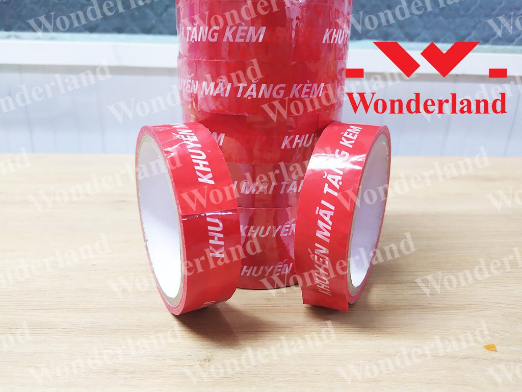 Băng keo in chữ dán thùng Wonderland