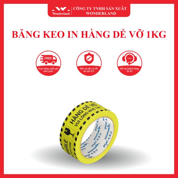 BĂNG KEO IN HÀNG DỄ VỠ 1KG WONDERLAND