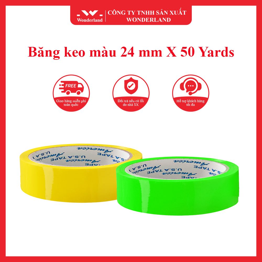 Băng keo màu 24 mm X 50 Yards chất lượng tại Wonderland