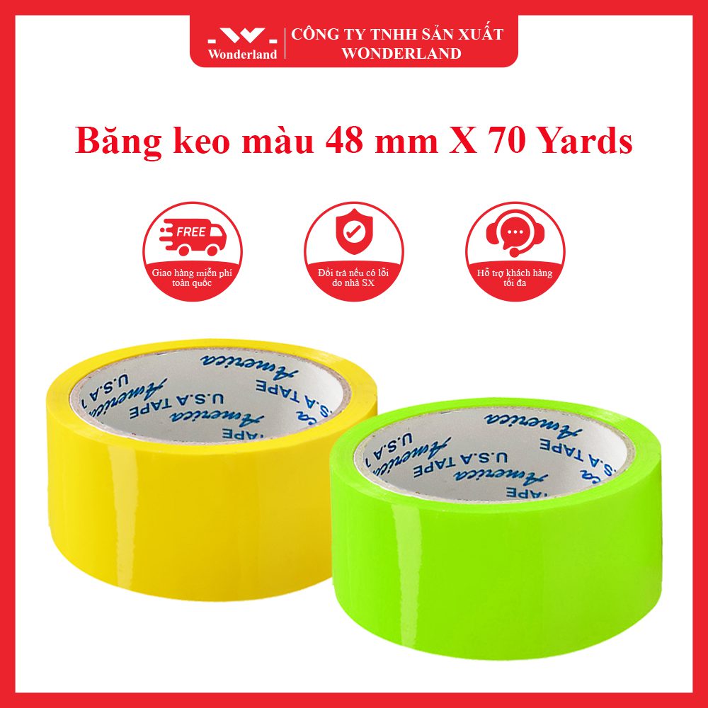 Băng keo màu 48 mm X 70 Yards chất lượng tại Wonderland