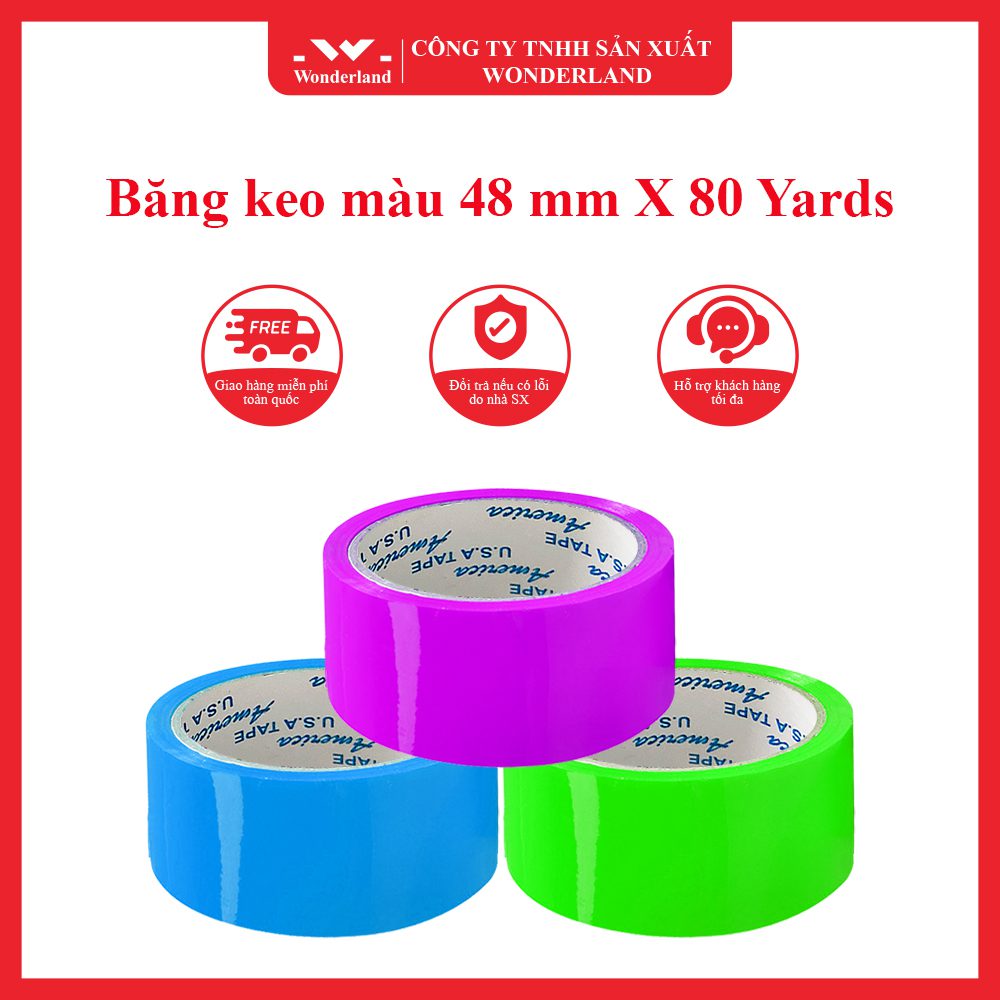 Băng keo màu 48 mm X 80 Yards wonderland giá sỉ tốt nhất
