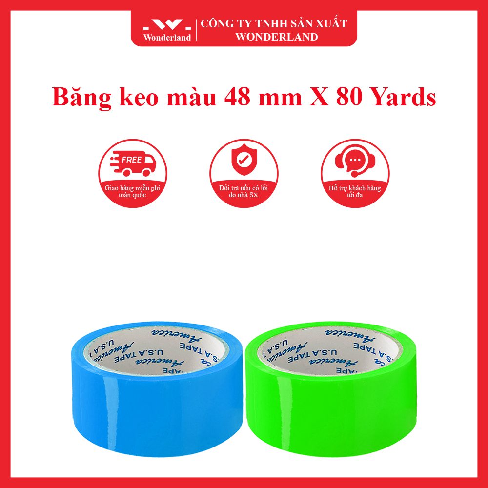 Băng keo màu 48 mm X 80 Yards wonderland chất lượng