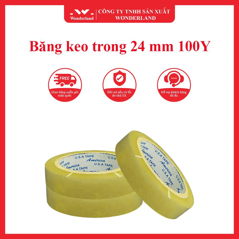 Băng keo trong 24 mm 100Y