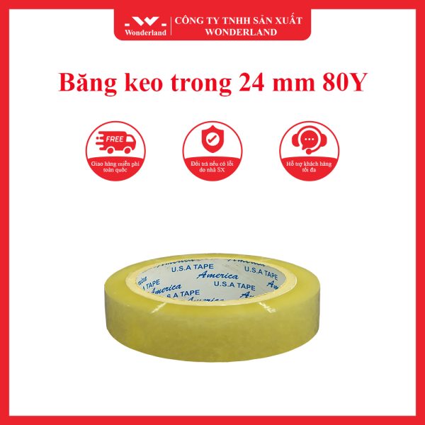 Băng keo trong 24 mm 80Y Wonderland