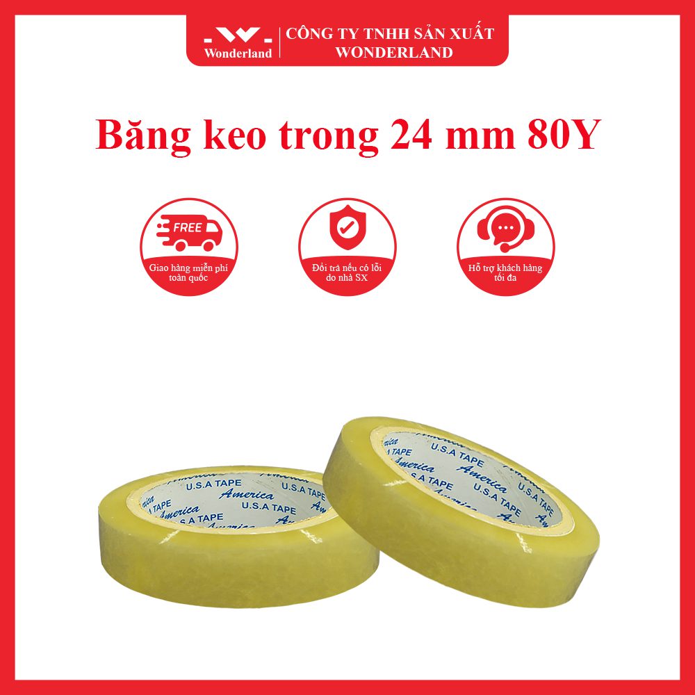 Băng keo trong 24 mm 80Y