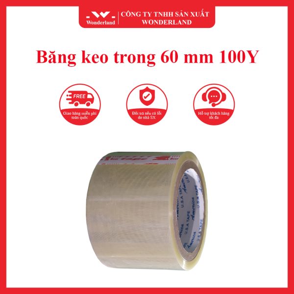 Băng keo trong 60 mm 100Y wonderland