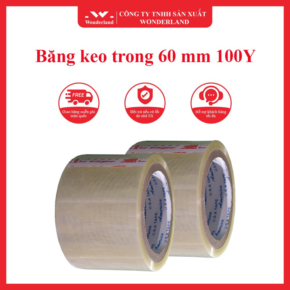 Băng keo trong 60MM x 100Y Wonderland
