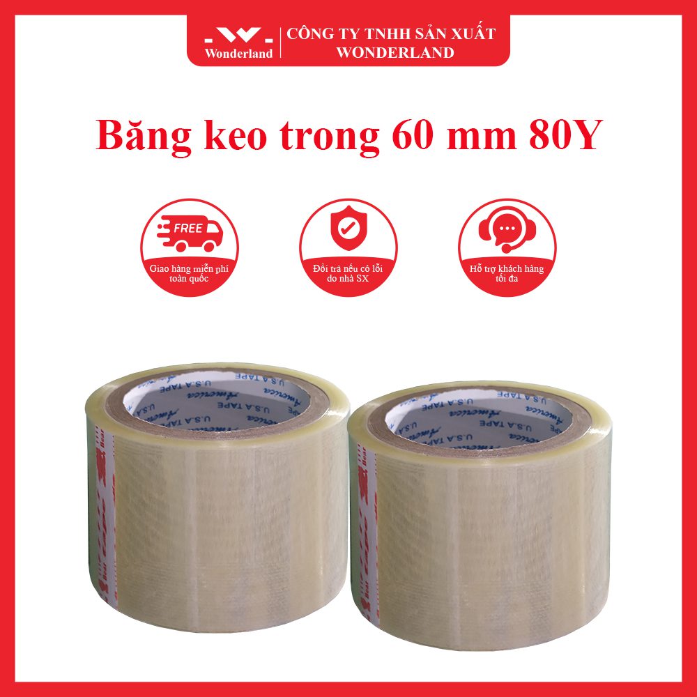 Băng keo trong 60MM x 80Y Wonderland