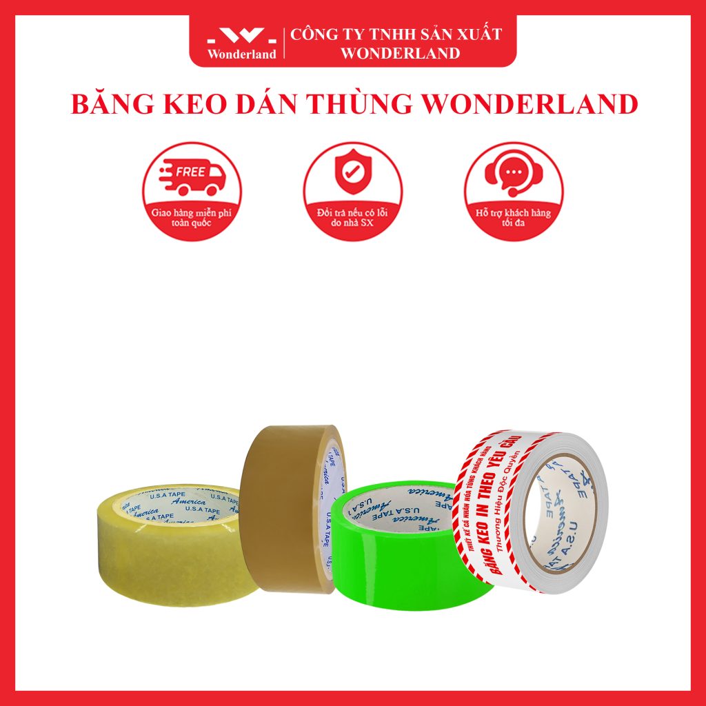 CÁC MẪU BĂNG KEO DÁN THÙNG WONDERLAND