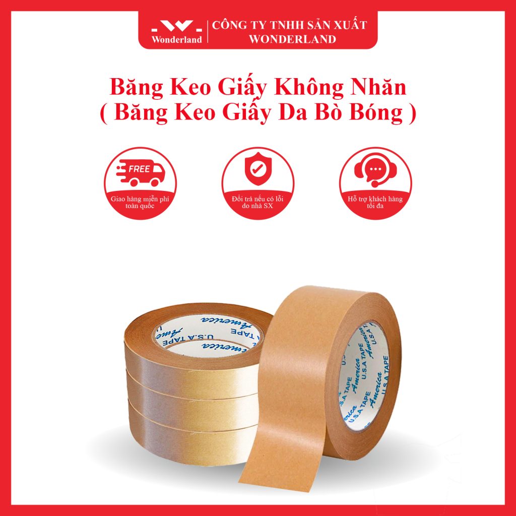 CẤU TẠO CỦA BĂNG KEO GIẤY KHÔNG NHĂN ( GIẤY DA BÒ BÓNG )