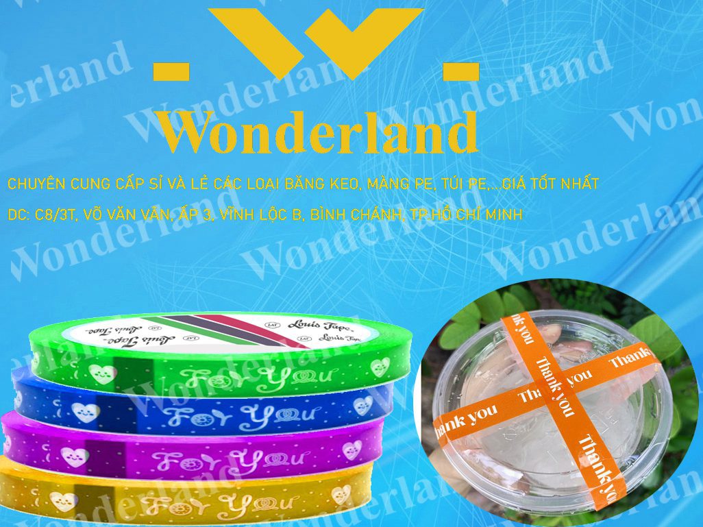 BĂNG KEO IN 12MM WONDERLAND UY TÍN NHẤT
