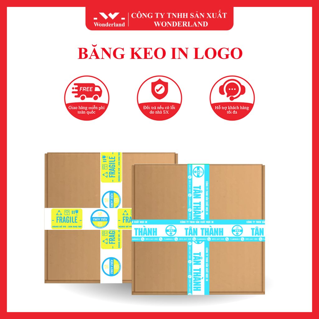 ĐẶT HÀNG BĂNG KEO IN LOGO VỚI NHIỀU ƯU ĐÃI TẠI WONDERLAND