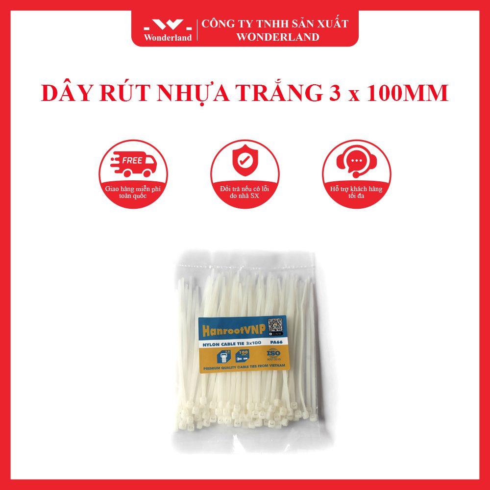 DÂY RÚT NHỰA TRẮNG 3 x 100MM WONDERLAND GIÁ SỈ TỐT NHẤT