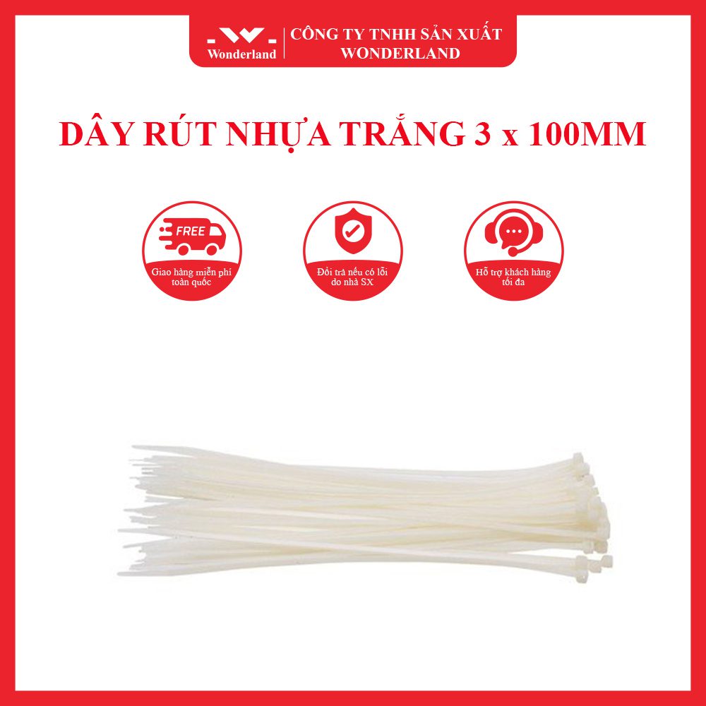DÂY RÚT NHỰA TRẮNG 3 x 100MM WONDERLAND CHẤT LƯỢNG CAO