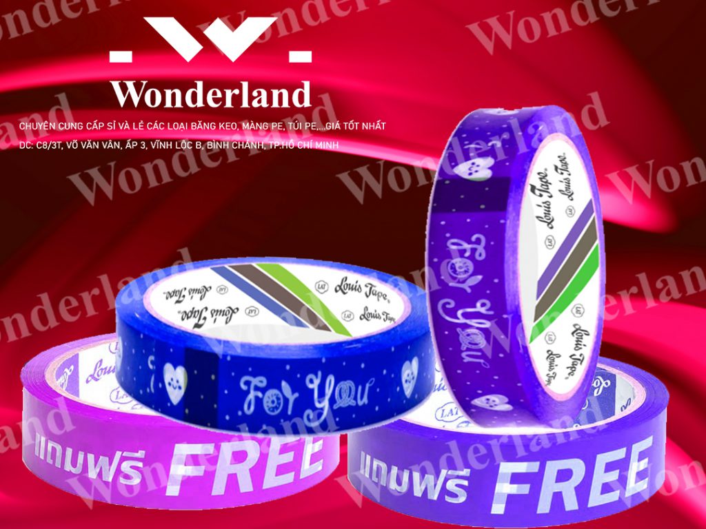 BĂNG KEO IN CHỮ 20MM DÁN HỘP WONDERLAND CHẤT LƯỢNG CAO GIÁ SỈ TỐT NHẤT