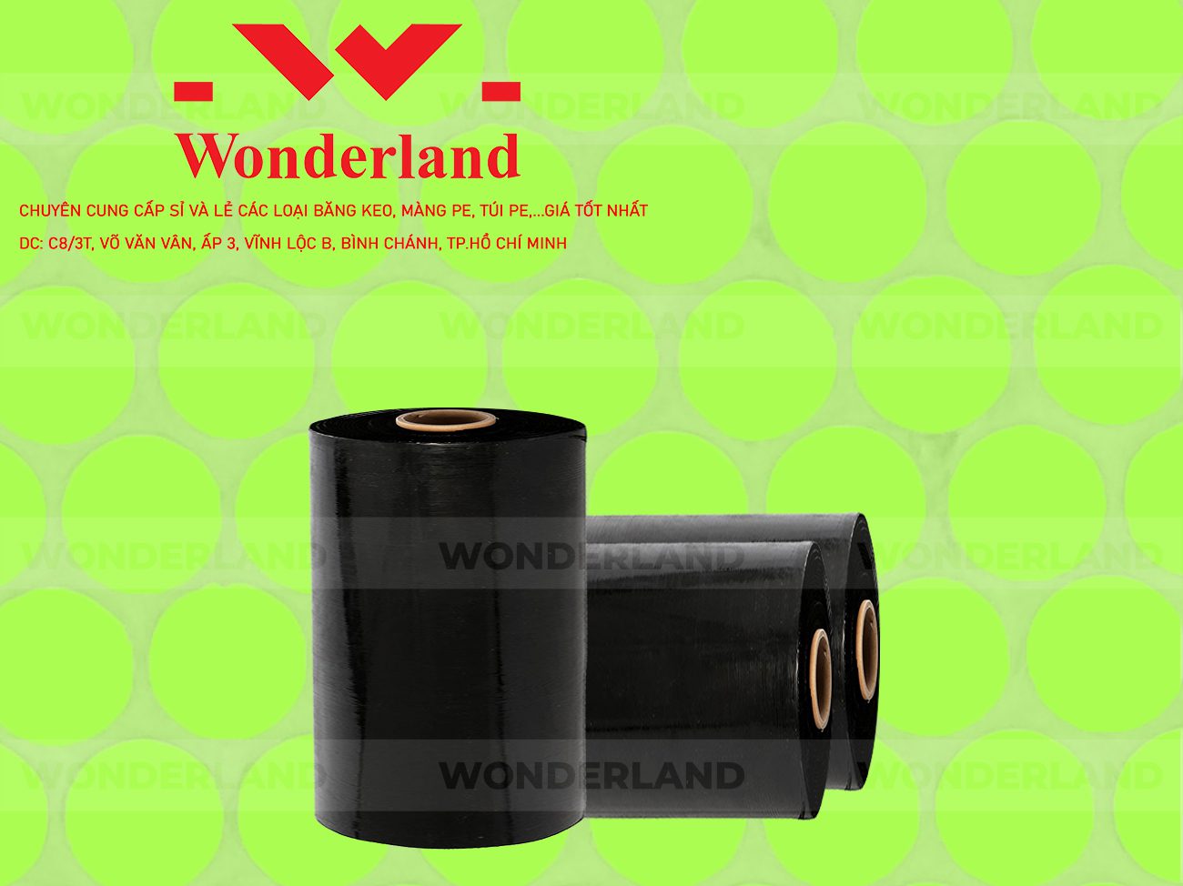 MÀNG PE ĐEN 10.7KG LÕI 500G WONDERLAND GIÁ TỐT