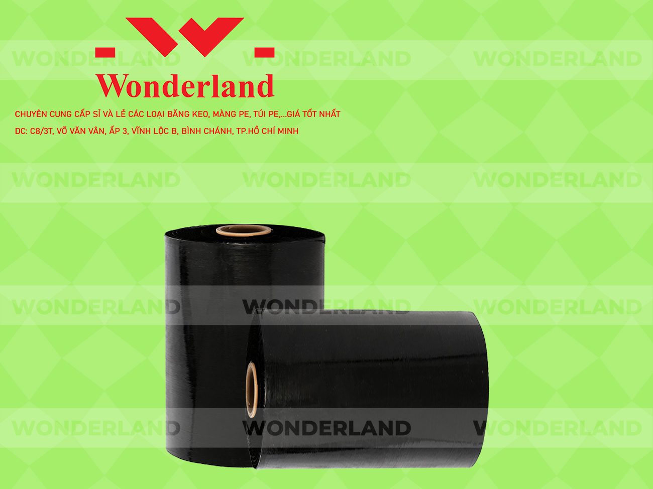 MÀNG PE ĐEN 12.5KG LÕI 1.2KG WONDERLAND CHẤT LƯỢNG TỐT NHẤT
