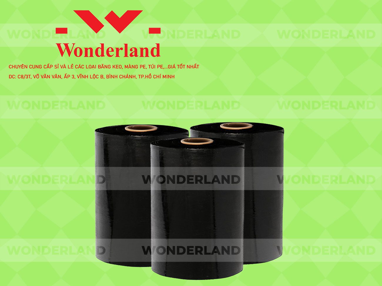 MÀNG PE ĐEN 12.5KG LÕI 1.2KG WONDERLAND GIÁ TỐT