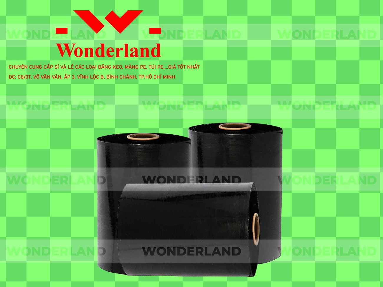 MÀNG PE ĐEN 13.2KG LÕI 1.2KG WONDERLAND GIÁ TỐT
