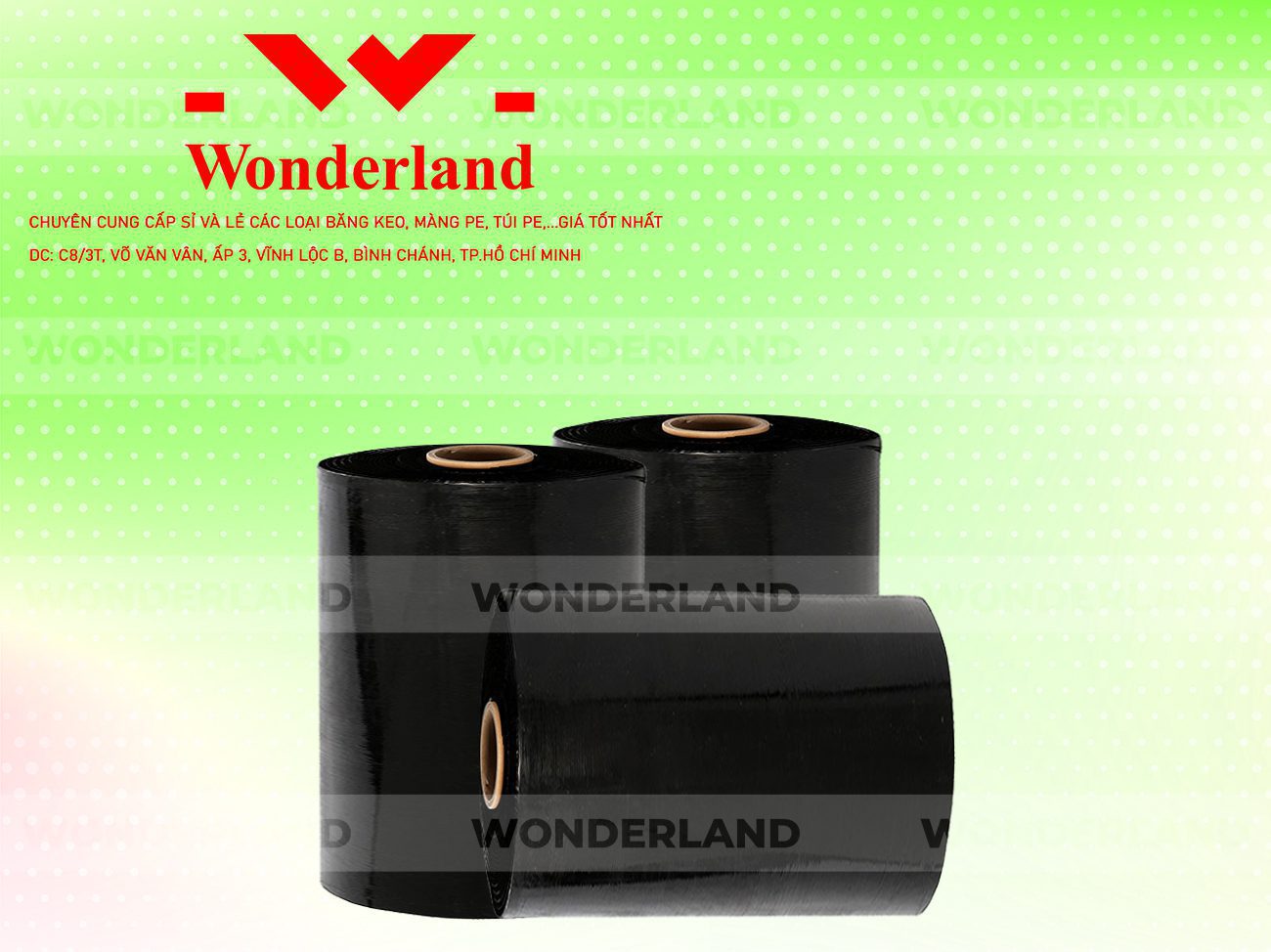 MÀNG PE ĐEN 14.3KG LÕI 1.2KG WONDERLAND GIÁ TỐT