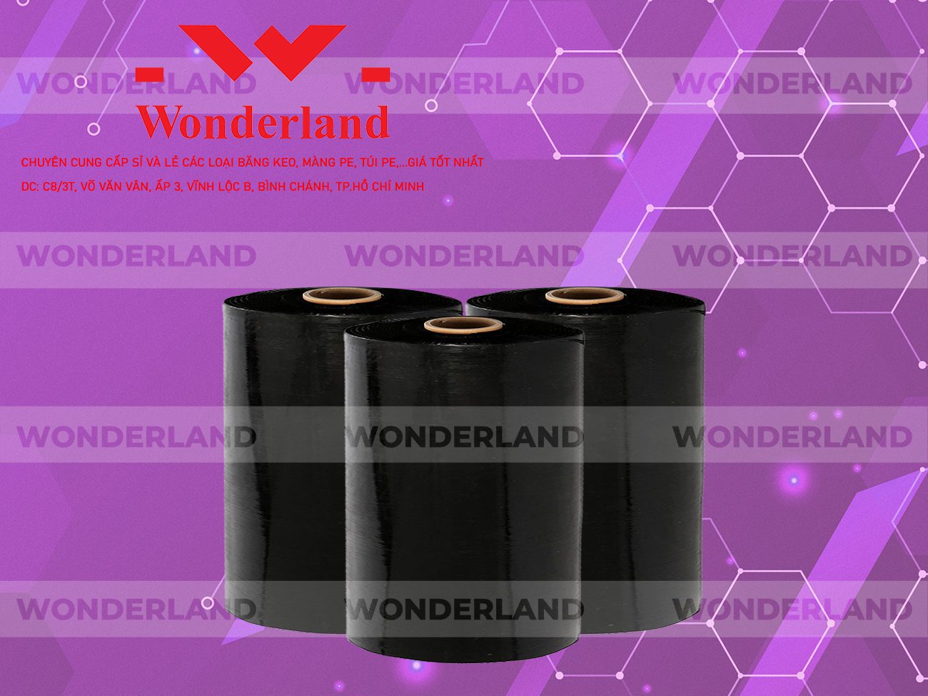 MÀNG PE ĐEN 14.5KG LÕI 1.2KG WONDERLAND GIÁ TỐT