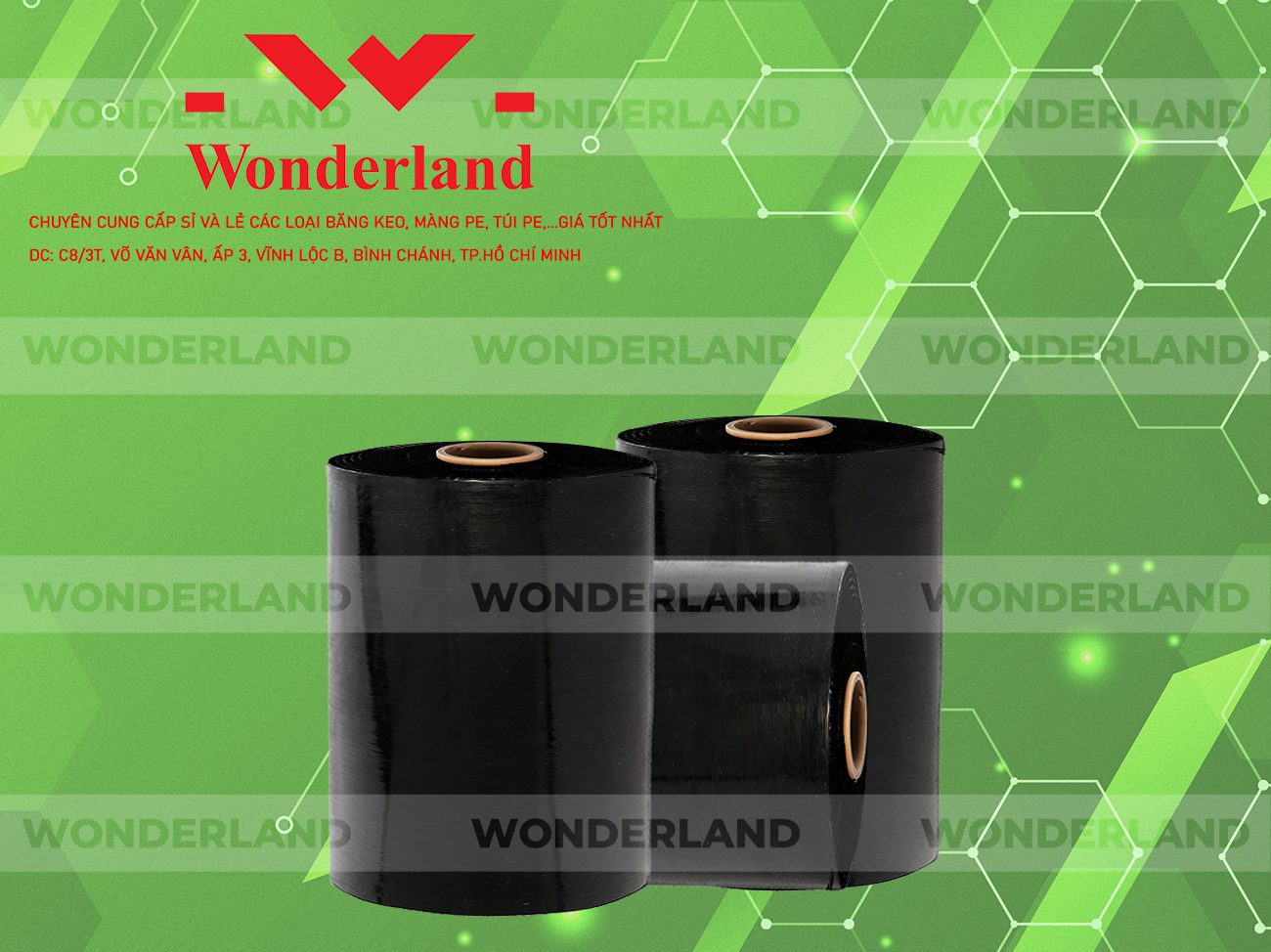 MÀNG PE ĐEN 14.7KG LÕI 1.2KG WONDERLAND GIÁ TỐT