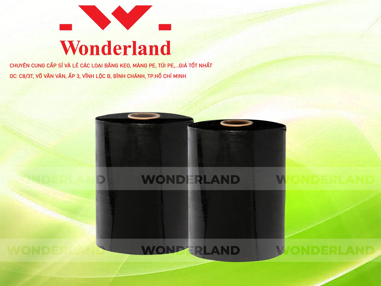 MÀNG PE ĐEN 15.1KG LÕI 1.2KG WONDERLAND CHẤT LƯỢNG TỐT NHẤT