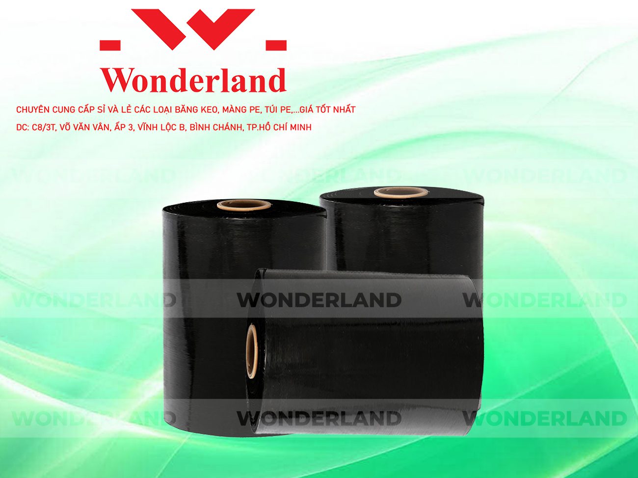 MÀNG PE ĐEN 15.2KG LÕI 1.2KG WONDERLAND GIÁ TỐT