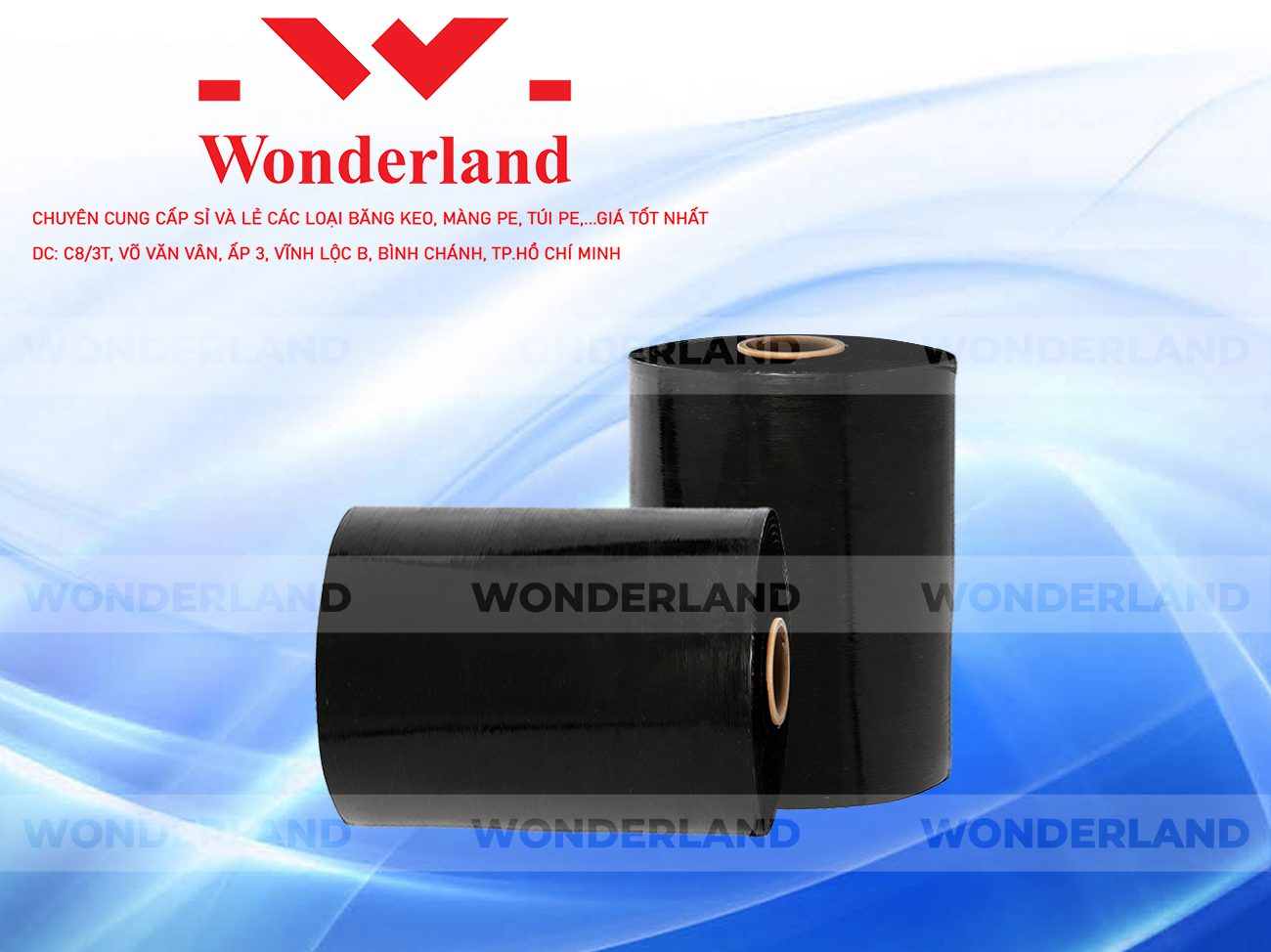 MÀNG PE ĐEN 15.3KG LÕI 1.2KG WONDERLAND CHẤT LƯỢNG TỐT NHẤT