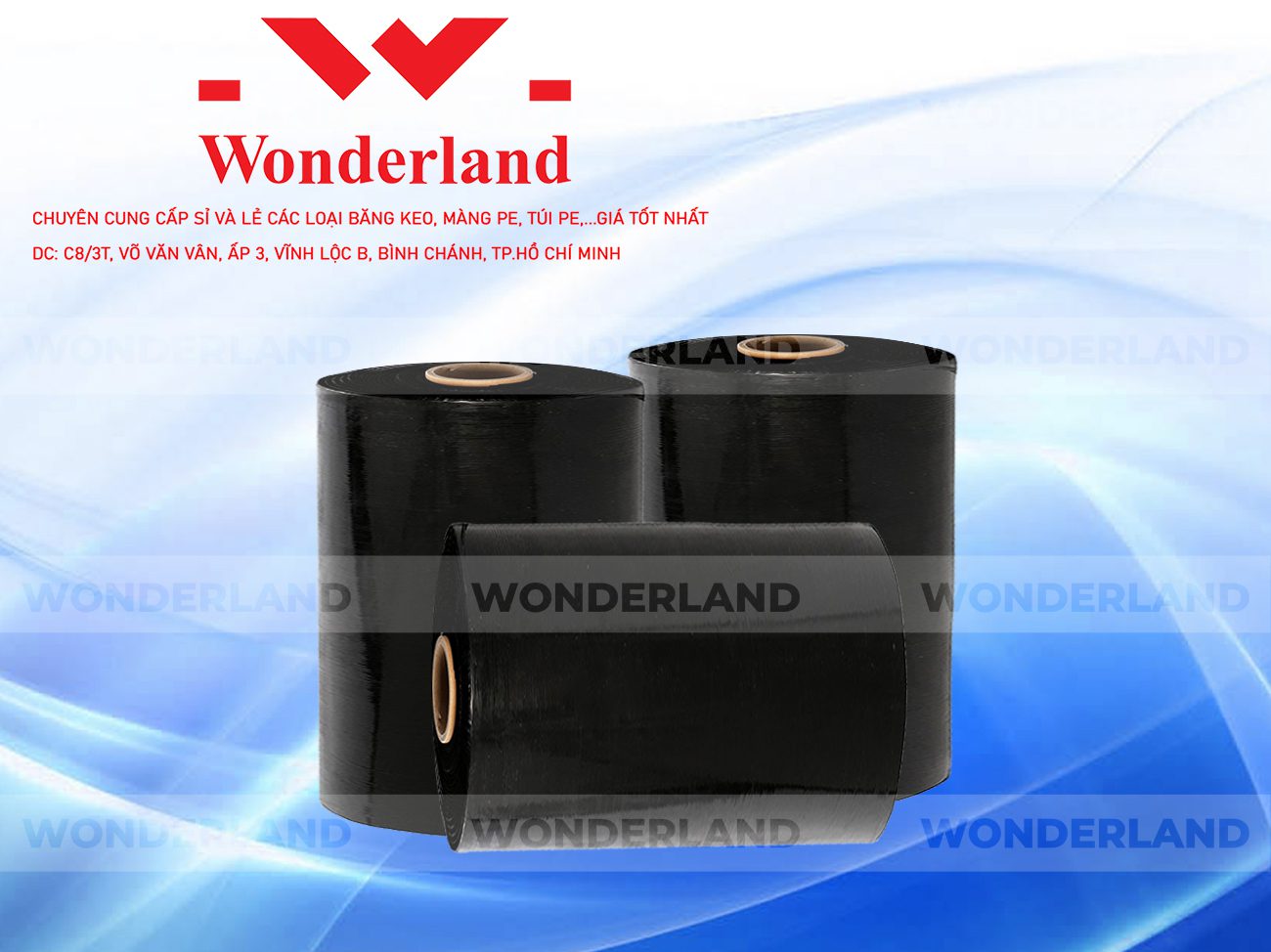 MÀNG PE ĐEN 15.3KG LÕI 1.2KG WONDERLAND GIÁ TỐT