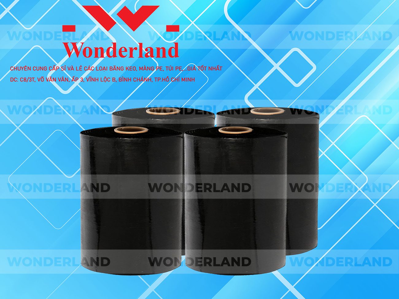 MÀNG PE ĐEN 15.4KG LÕI 1.2KG WONDERLAND GIÁ TỐT