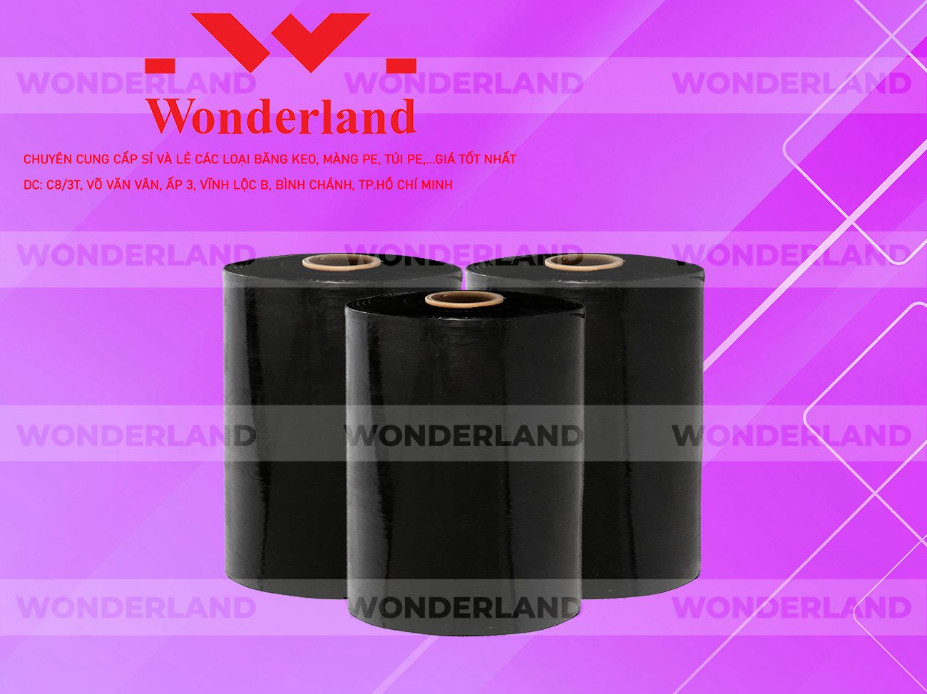 MÀNG PE ĐEN 15.5KG LÕI 1.2KG WONDERLAND GIÁ SỈ TỐT NHẤT