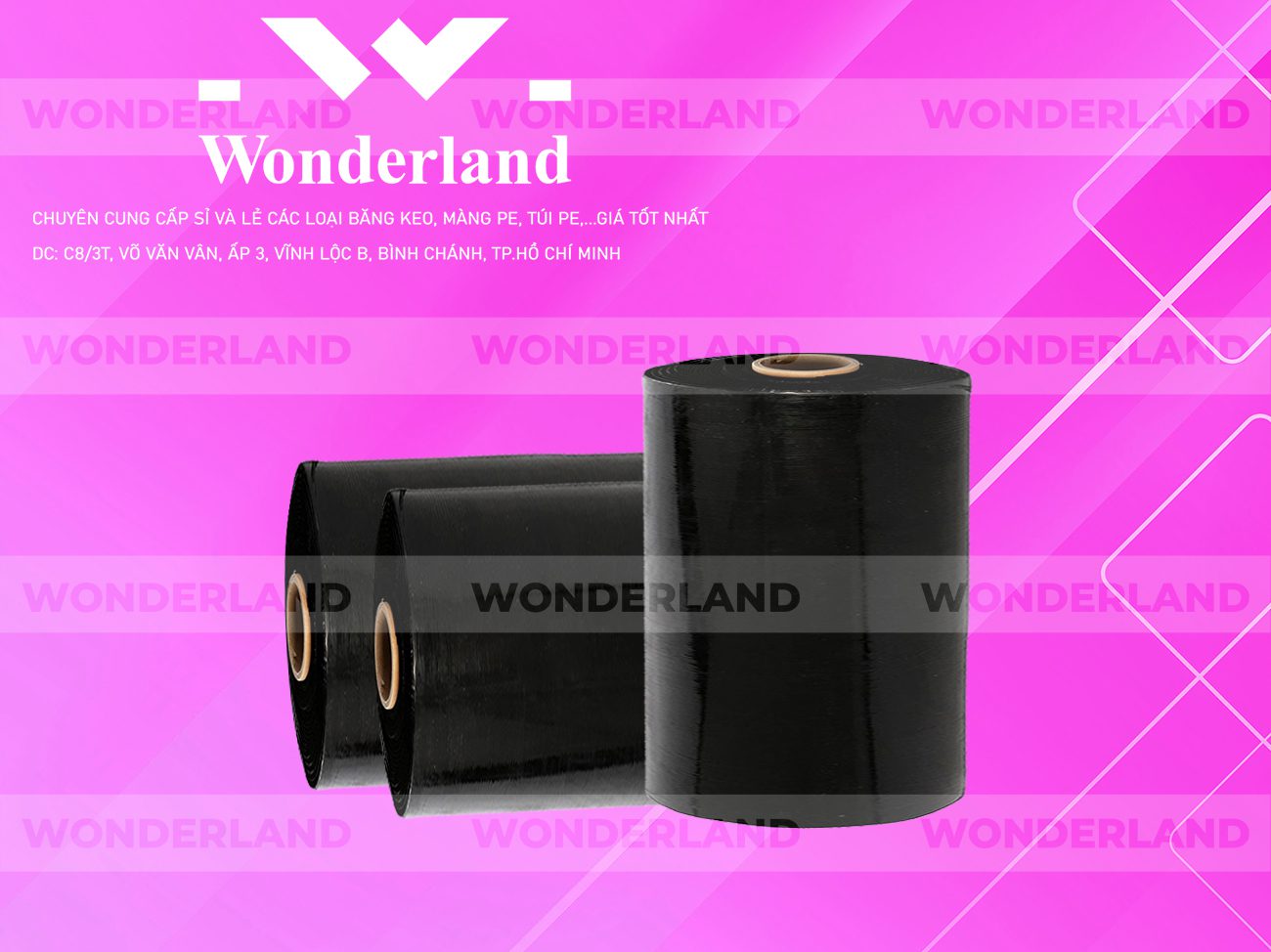 MÀNG PE ĐEN 15.6KG LÕI 1.2KG WONDERLAND GIÁ TỐT