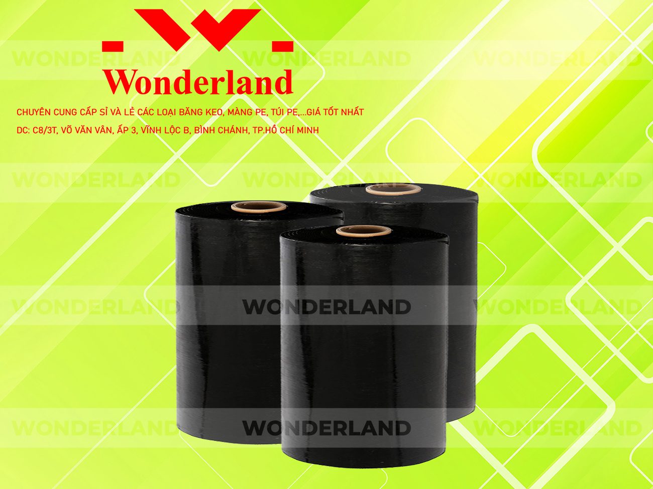 MÀNG PE ĐEN 15.9KG LÕI 1.2KG WONDERLAND GIÁ TỐT
