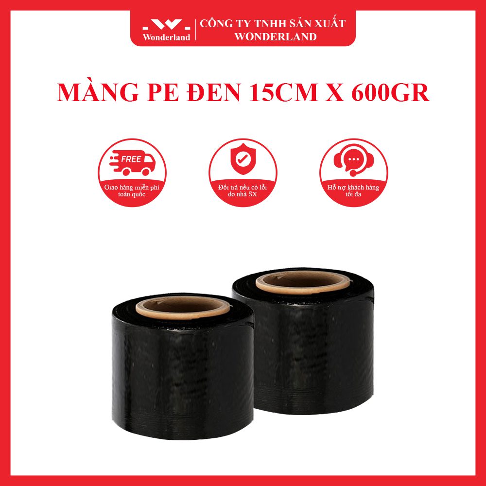 MÀNG PE ĐEN 15CM X 600GR