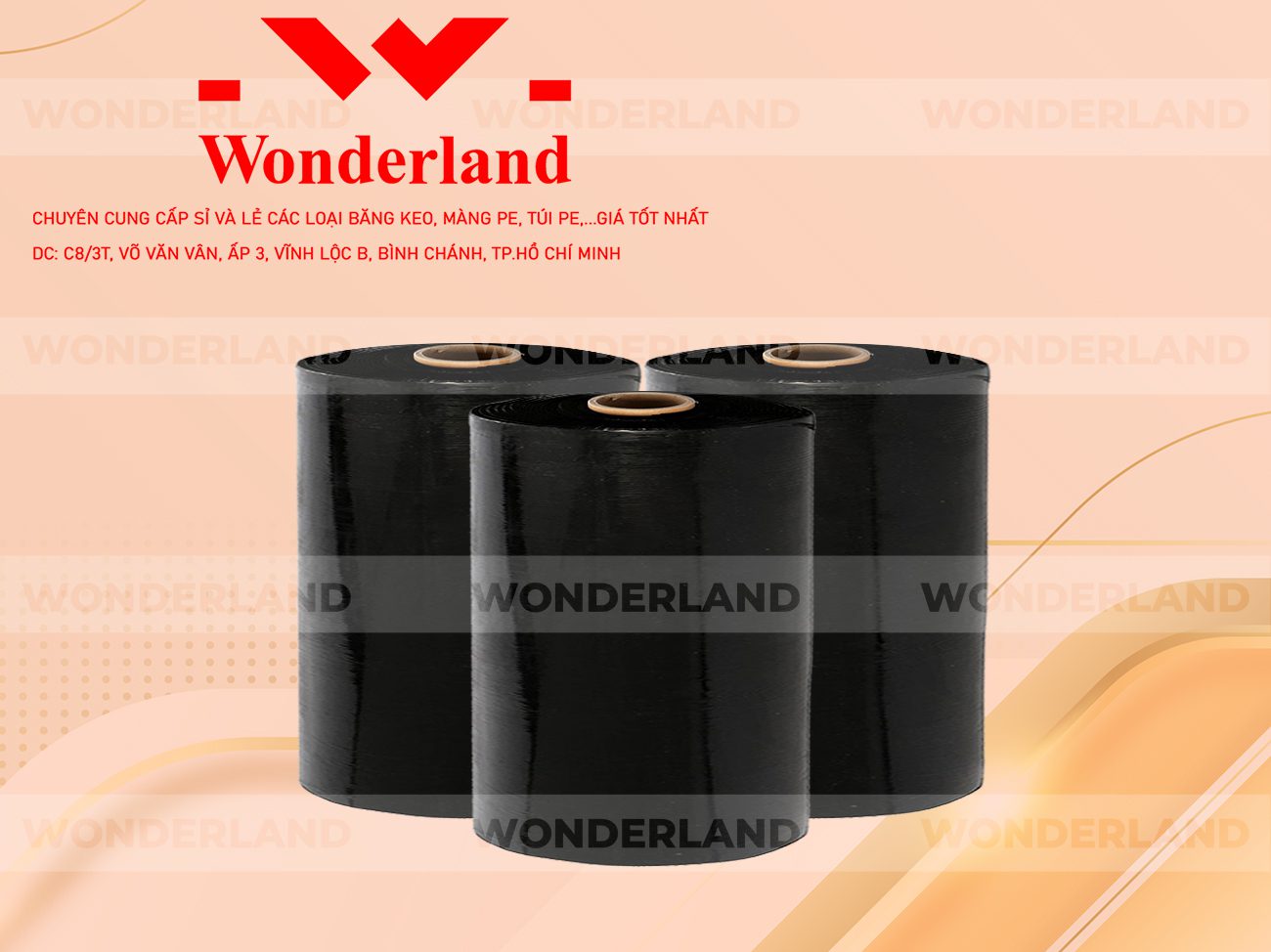 MÀNG PE ĐEN 16.3KG LÕI 1.2KG WONDERLAND GIÁ TỐT