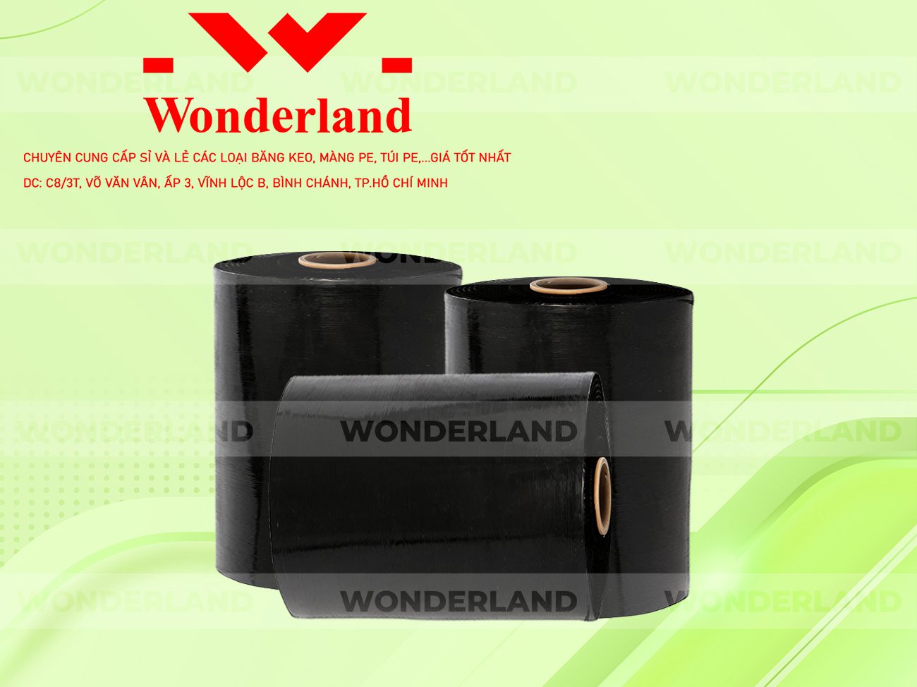 MÀNG PE ĐEN 16.4KG LÕI 1.2KG WONDERLAND GIÁ TỐT