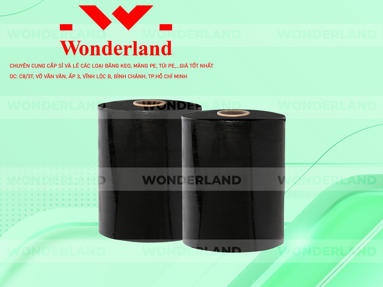 MÀNG PE ĐEN 16.5KG LÕI 1.2KG WONDERLAND CHẤT LƯỢNG TỐT NHẤT