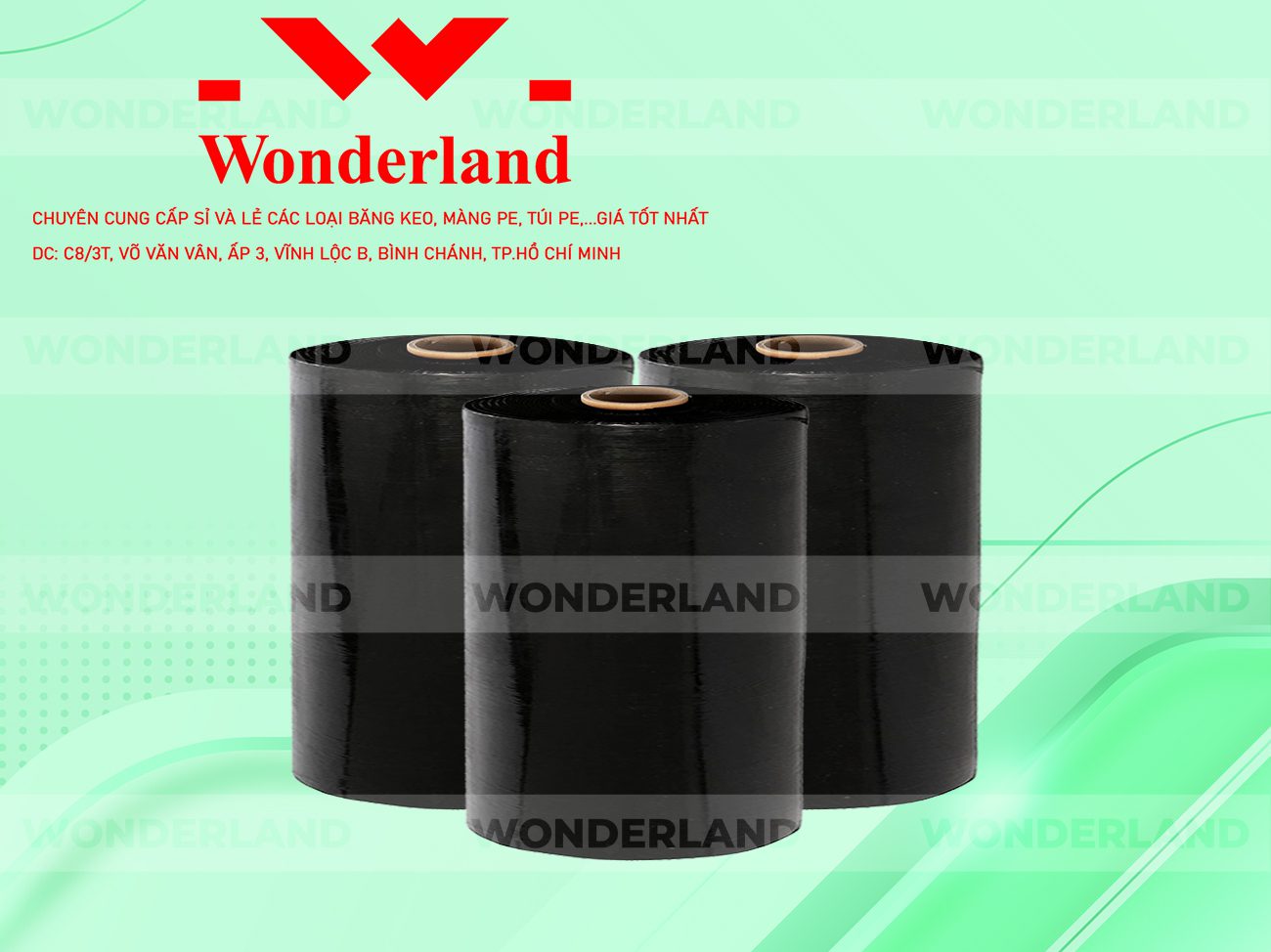 MÀNG PE ĐEN 16.5KG LÕI 1.2KG WONDERLAND GIÁ TỐT