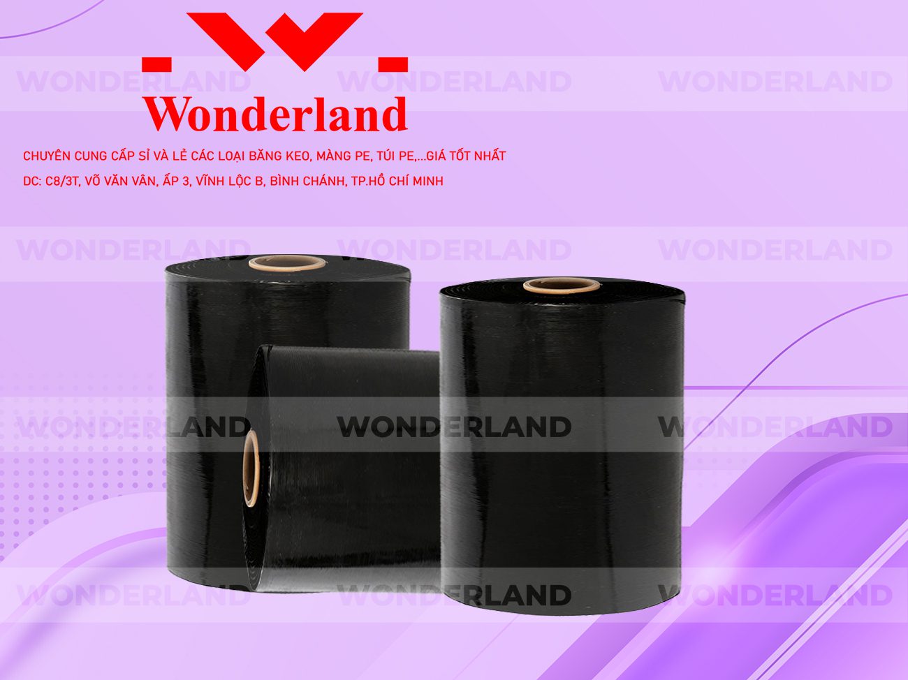 MÀNG PE ĐEN 16.7KG LÕI 1.2KG WONDERLAND GIÁ TỐT