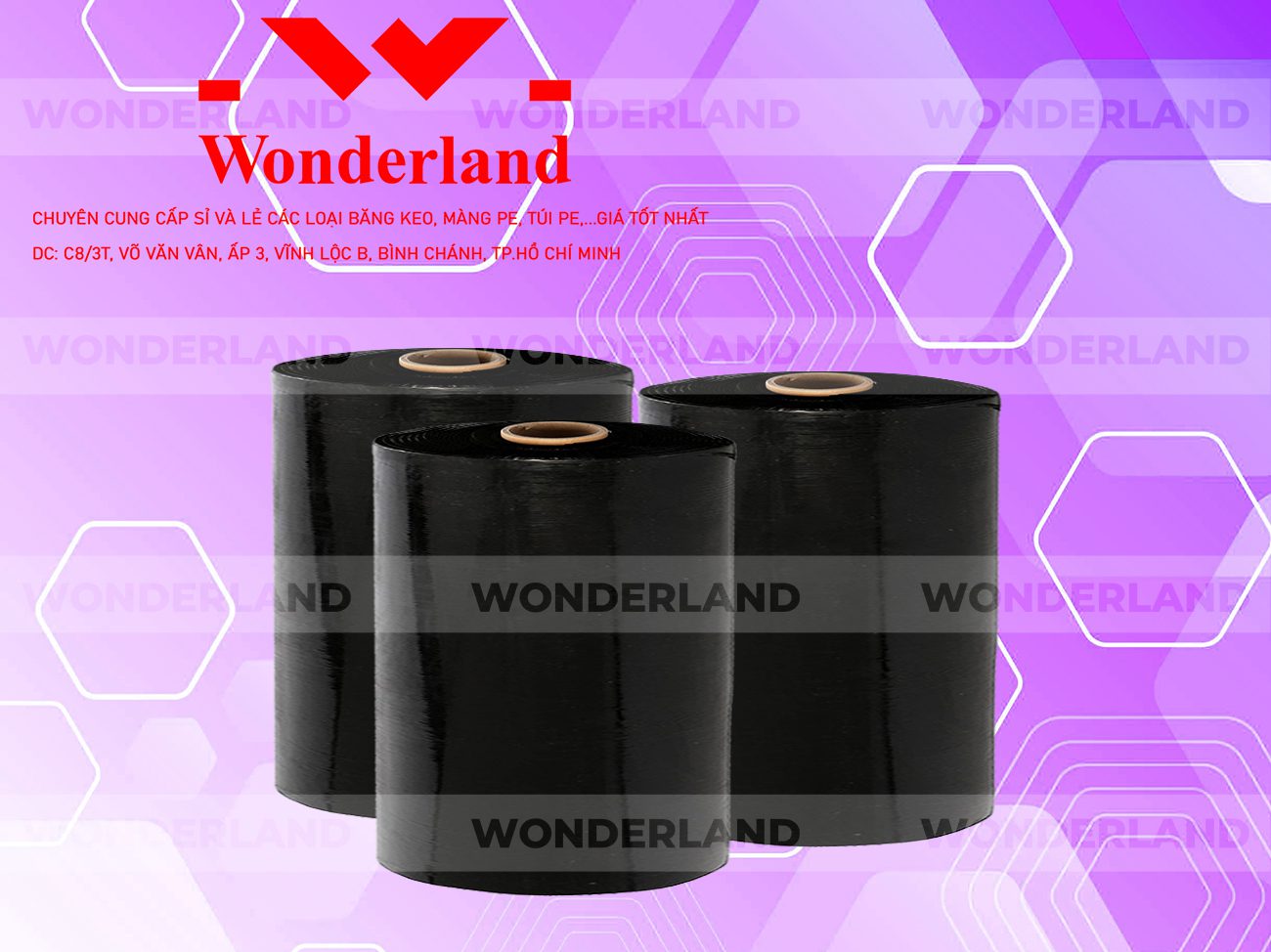 MÀNG PE ĐEN 18.9KG LÕI 1.2KG WONDERLAND GIÁ TỐT