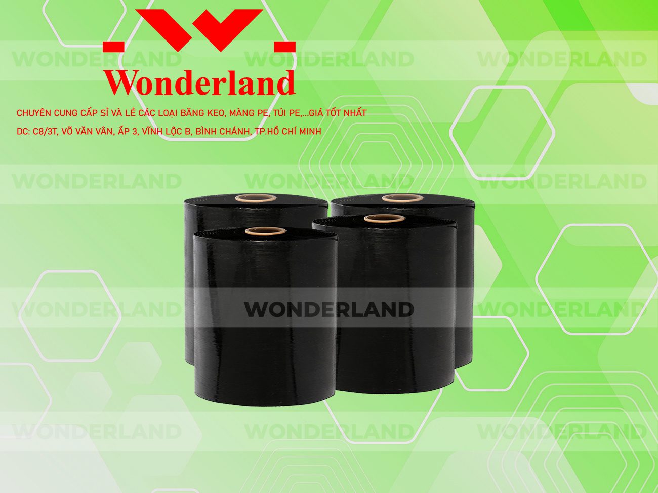 MÀNG PE ĐEN 19.3KG LÕI 1.2KG WONDERLAND CHẤT LƯỢNG TỐT NHẤT