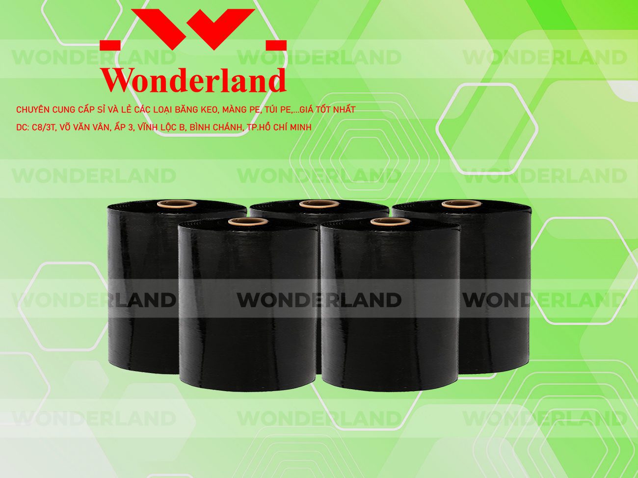 MÀNG PE ĐEN 19.3KG LÕI 1.2KG WONDERLAND GIÁ TỐT